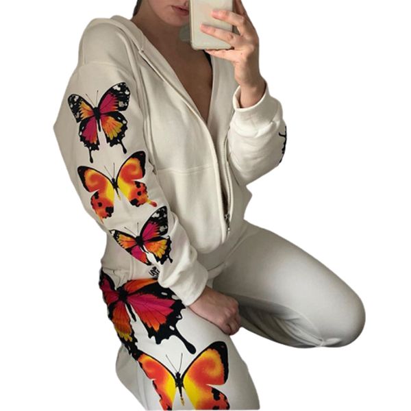 women's tracksuits butterfly print casual loose women autumn two pieces set zipper long sleeve hoodies and pants femme streetwear track, Gray
women's tracksuits butterfly print casual loose women autumn two pieces set zipper long sleeve hoodies and pants femme streetwear track, Gray