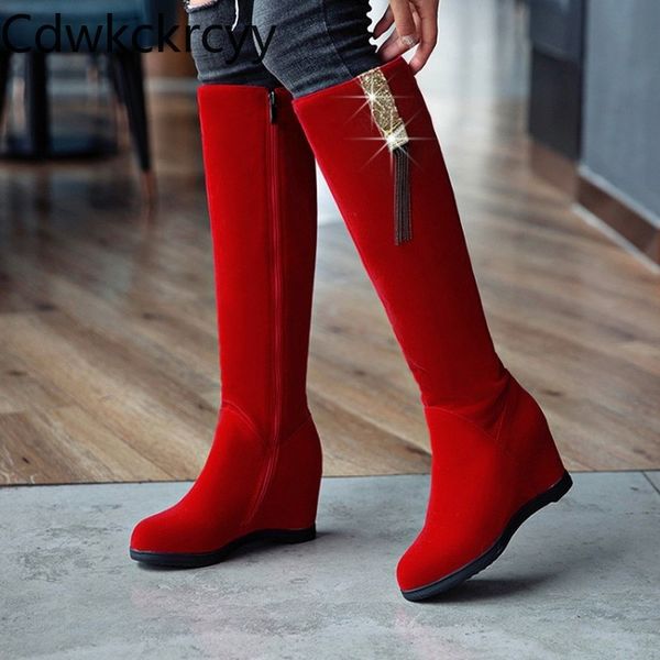 boots winter the fashion round head side zipper increase within knee women red sequin tassel keep warm high heel, Black
boots winter the fashion round head side zipper increase within knee women red sequin tassel keep warm high heel, Black
