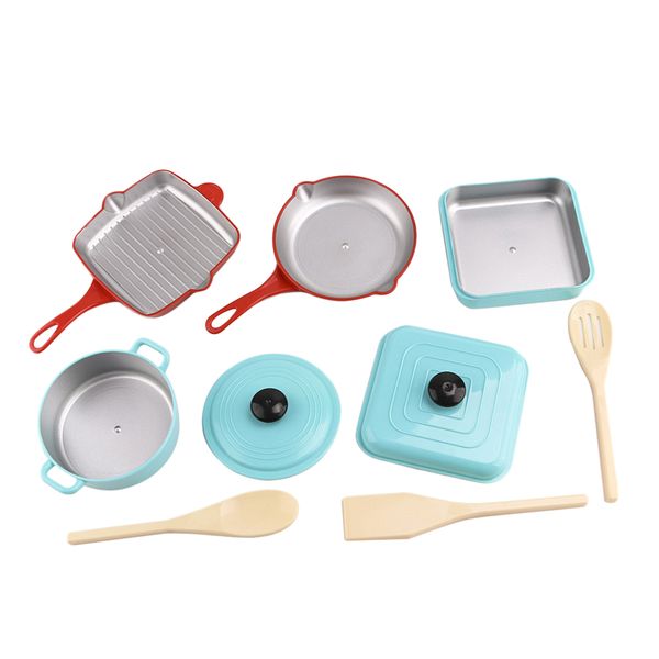 9pcs plastic simulation kitchen cookware set kitchen pretend toys for kids