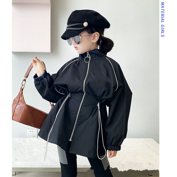 2020 spring autumn girls mid-length cool fashion stand-up collar waist jacket stitching black coat, Blue;gray
2020 spring autumn girls mid-length cool fashion stand-up collar waist jacket stitching black coat, Blue;gray