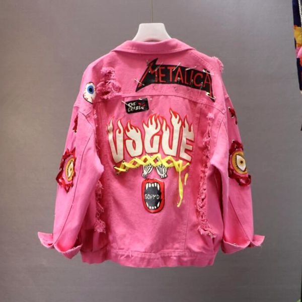 european women's new heavy industry graffiti letter printing lace-up pin hole denim jacket student wild female cow jacket, Black;brown
european women's new heavy industry graffiti letter printing lace-up pin hole denim jacket student wild female cow jacket, Black;brown