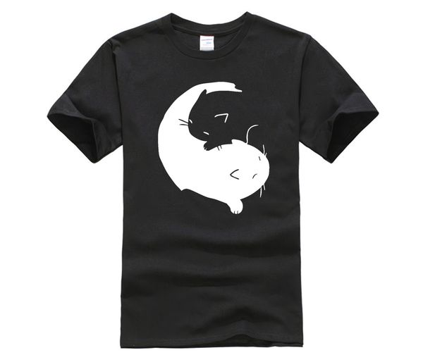 men's cool summer brand ying yang tai balance t shirt short sleeve cool men's casual crew neck sleeve casual t-shirt