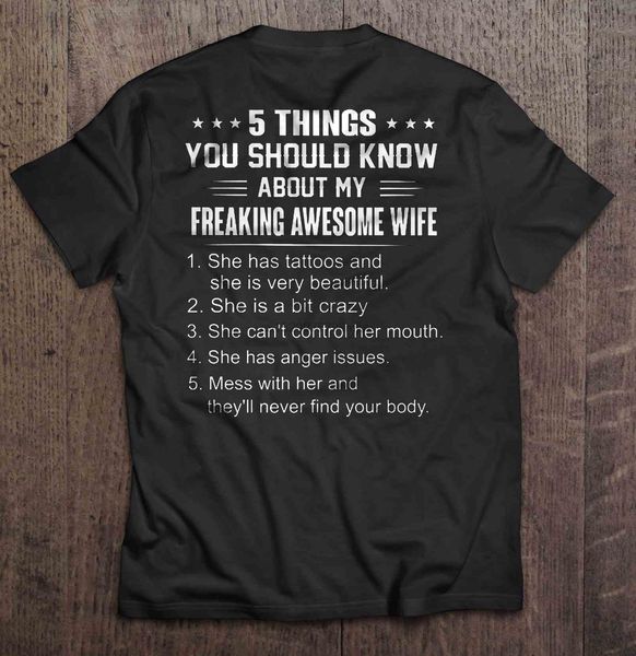 men t shirt 5 things you should know about my freaking awesome wife women t-shirt