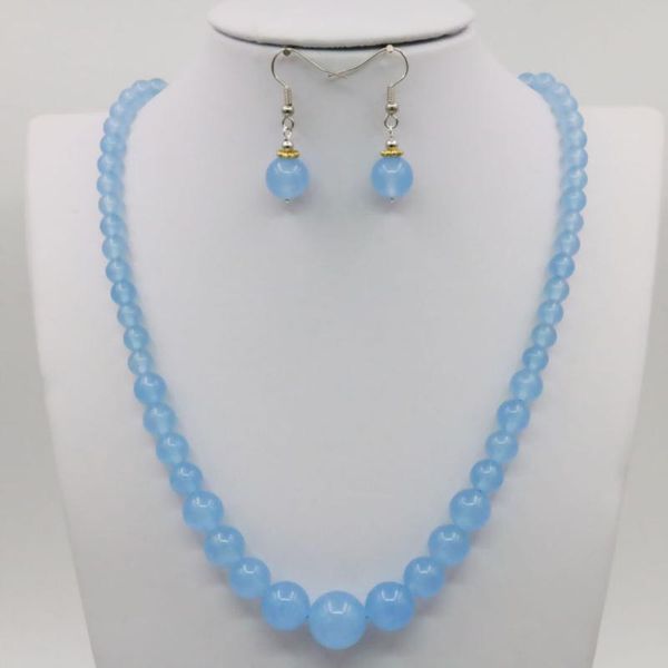 beautiful beads necklace chain earring sets blue aventurine round beads jewelry party wedding gift 15inch lucky stone 6-14mm, Silver
beautiful beads necklace chain earring sets blue aventurine round beads jewelry party wedding gift 15inch lucky stone 6-14mm, Silver