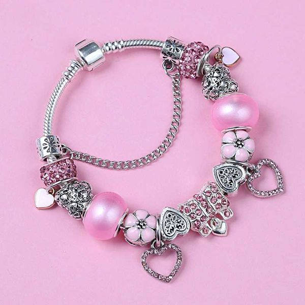 charm bracelets leabyl romantic pink crystal enamel heart & bangles silver color love bead bracelet pendant jewelry for women, Golden;silver
charm bracelets leabyl romantic pink crystal enamel heart & bangles silver color love bead bracelet pendant jewelry for women, Golden;silver