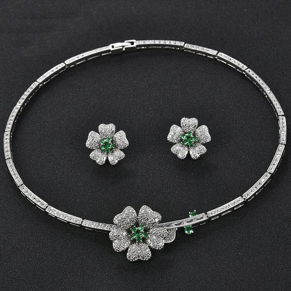 exquisite flower shape bijoux mariage wedding decorations big zirconia jewelry set africa style, Silver
exquisite flower shape bijoux mariage wedding decorations big zirconia jewelry set africa style, Silver
