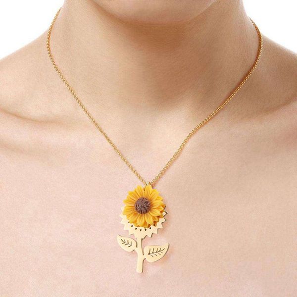new design sunflower flower pendant necklace for women stainless steel link chain necklace female fashion jewelry, Silver
new design sunflower flower pendant necklace for women stainless steel link chain necklace female fashion jewelry, Silver