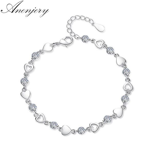 anenjery new fashion 925 sterling silver love heart zircon bracelets for women crystal jewelry pulseira feminina s-b144, Black
anenjery new fashion 925 sterling silver love heart zircon bracelets for women crystal jewelry pulseira feminina s-b144, Black