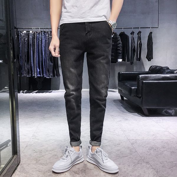 men's jeans style with holes for slim fit, small feet, young people's elastic casual korean pants men, Blue
men's jeans style with holes for slim fit, small feet, young people's elastic casual korean pants men, Blue