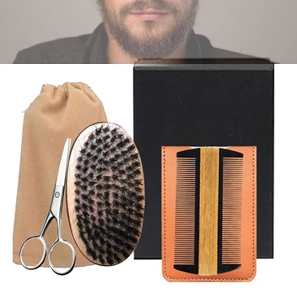 new 6in1 boar bristle beard brush, dual action comb & mustache scissor box case men facial care makeup hair care styling grooming trimming, Silver
new 6in1 boar bristle beard brush, dual action comb & mustache scissor box case men facial care makeup hair care styling grooming trimming, Silver