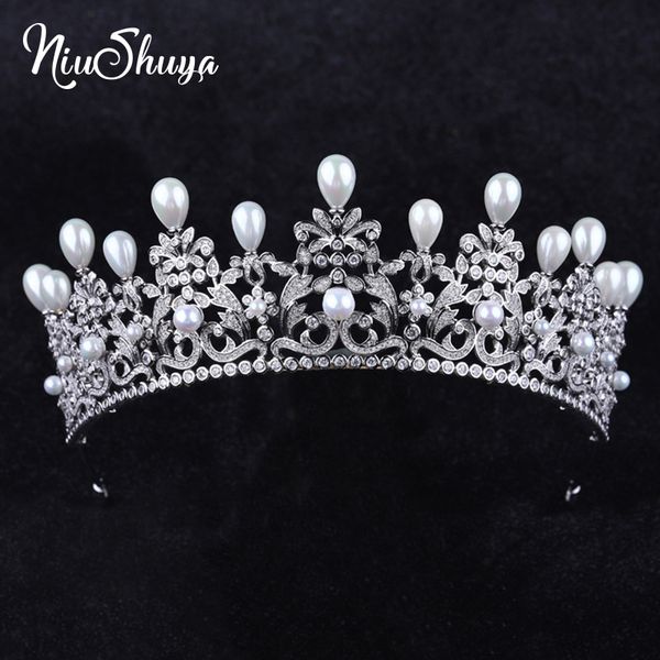 niushuya new princess queen full zircon tiaras crowns for brides pearls wedding hairbands crystal wedding dress hair accessories, Golden;silver
niushuya new princess queen full zircon tiaras crowns for brides pearls wedding hairbands crystal wedding dress hair accessories, Golden;silver