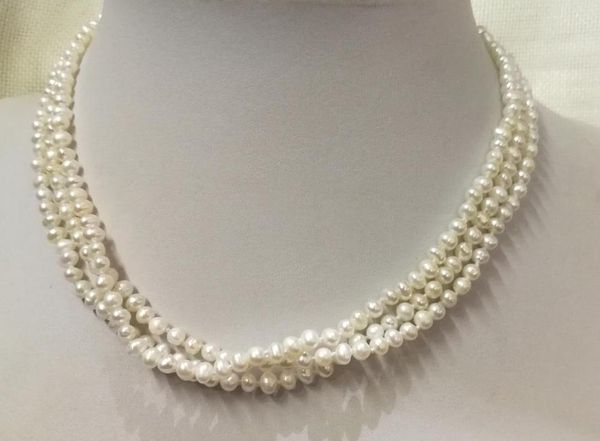 chains 3 rows 36-60cm 14-24'' women jewelry natural pearl 4-5mm bright white freshwater handmade necklace gift, Silver
chains 3 rows 36-60cm 14-24'' women jewelry natural pearl 4-5mm bright white freshwater handmade necklace gift, Silver