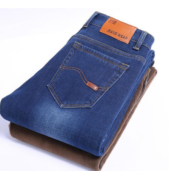 new men's plus velvet thick jeans elasticity mid-high waist loose straight plus size trousers keep warm business men pants, Blue
new men's plus velvet thick jeans elasticity mid-high waist loose straight plus size trousers keep warm business men pants, Blue