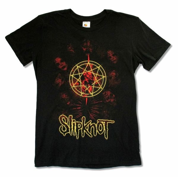 slipknot golden outline black t shirt new official
