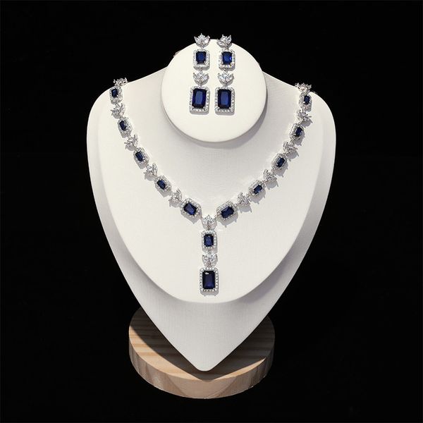 bridal wedding jewelry set cubic zirconia square drop pendant dress dinner date necklace earrings accessories multicolor necklace set, White
bridal wedding jewelry set cubic zirconia square drop pendant dress dinner date necklace earrings accessories multicolor necklace set, White