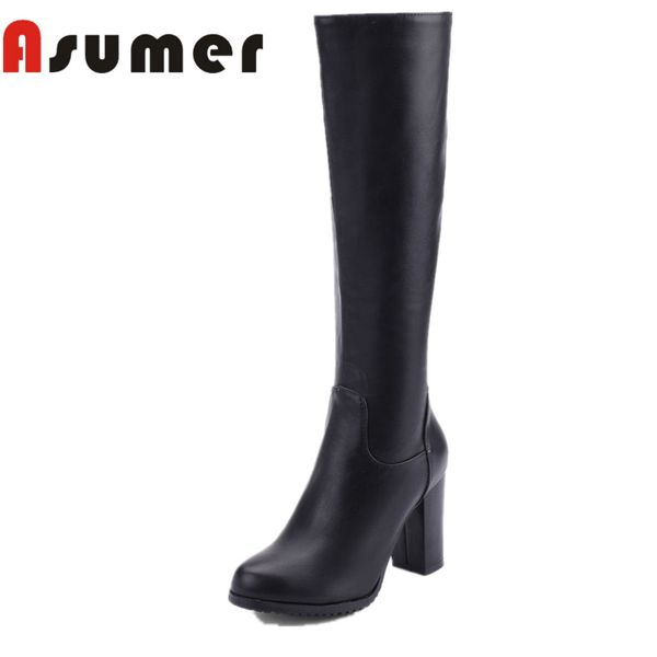asumer new 2020 knee high boots solid simple fashion high heels boots zipper round toe winter genuine leather, Black
asumer new 2020 knee high boots solid simple fashion high heels boots zipper round toe winter genuine leather, Black