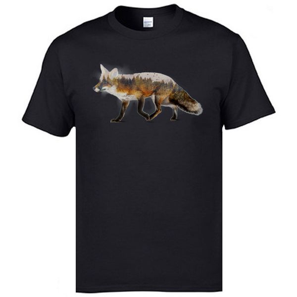 red fox o neck t-shirt april fool day t shirt short sleeve cotton casual tee-shirt normal male quality
