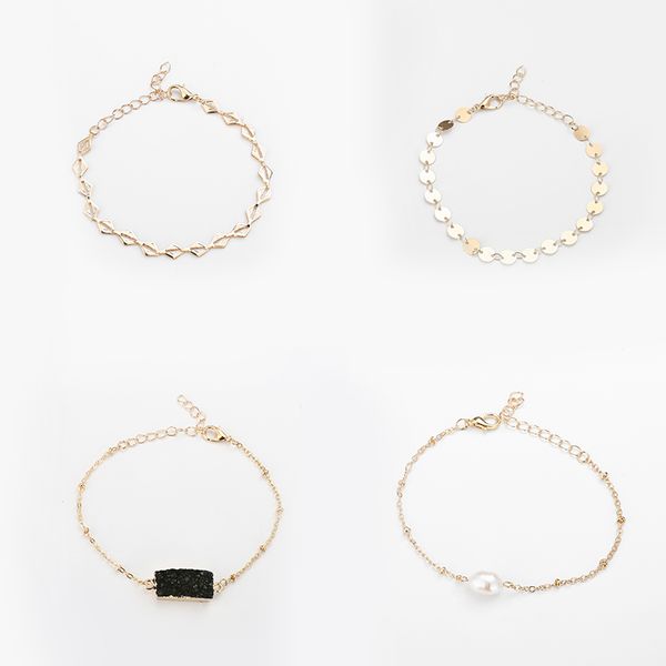 vekno 4pcs/set fashion chain link imitation pearl bracelet for women gold plated black stone wrap bracelet bangles jewelry, Golden;silver
vekno 4pcs/set fashion chain link imitation pearl bracelet for women gold plated black stone wrap bracelet bangles jewelry, Golden;silver