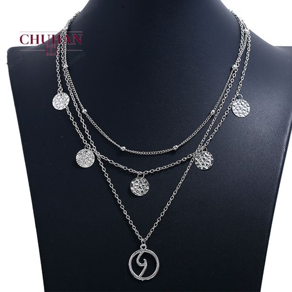chuhan charm chain necklace fashion chockers round geometry pendant jewelry for women accessories wholesale j83, Silver
chuhan charm chain necklace fashion chockers round geometry pendant jewelry for women accessories wholesale j83, Silver