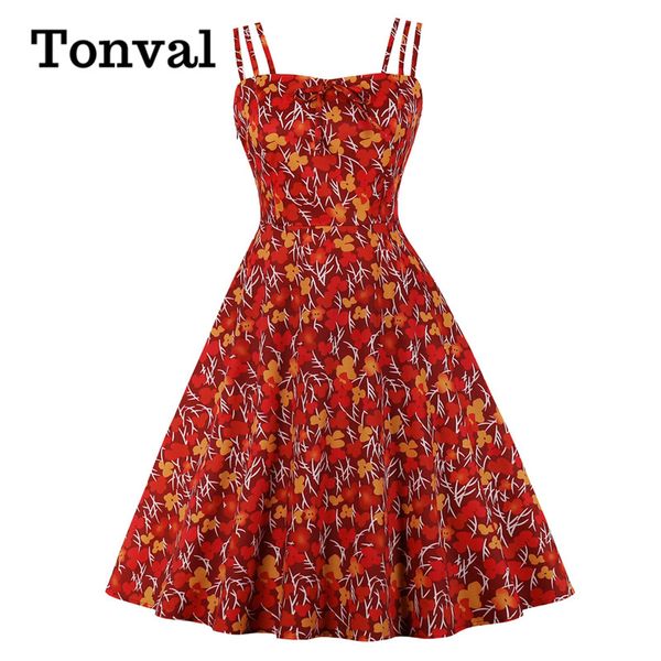casual dresses tonval multicolor floral print tie front spaghetti strap swing dress for women high waist vintage fit and flare, Black;gray
casual dresses tonval multicolor floral print tie front spaghetti strap swing dress for women high waist vintage fit and flare, Black;gray