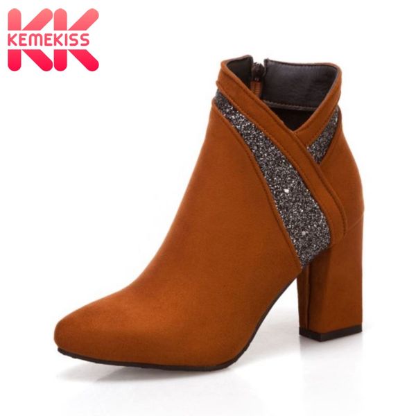 kemekiss size 32-43 new women ankle boots round toe thick high heel zipper flock bling shoes outdoor female footwear winter, Black
kemekiss size 32-43 new women ankle boots round toe thick high heel zipper flock bling shoes outdoor female footwear winter, Black