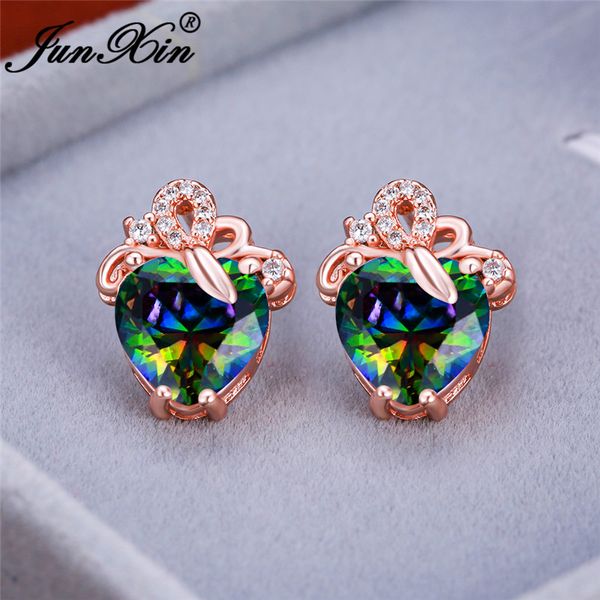 mystic rainbow fire crystal earrings rose gold wedding love heart stud earrings for women white blue stone engagement jewelry cz, Golden;silver
mystic rainbow fire crystal earrings rose gold wedding love heart stud earrings for women white blue stone engagement jewelry cz, Golden;silver