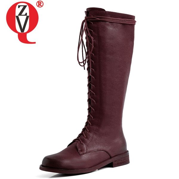 zvq winter new fashion knee high boots outside low heels round toe cross-tied zipper genuine leather women shoes drop shipping, Black
zvq winter new fashion knee high boots outside low heels round toe cross-tied zipper genuine leather women shoes drop shipping, Black