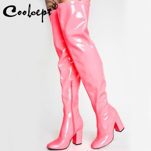 coolcept plus size 35-43 women over knee boots thick high heel zipper shoes pointed toe warm shoes women fashion party footwear, Black
coolcept plus size 35-43 women over knee boots thick high heel zipper shoes pointed toe warm shoes women fashion party footwear, Black