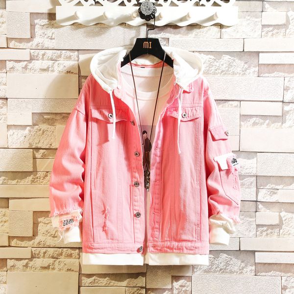 men denim jacket streetwear hip hop men's hooded jean jackets male casual loose outerwear 2020 new spring fashion slim fit coat, Black;brown
men denim jacket streetwear hip hop men's hooded jean jackets male casual loose outerwear 2020 new spring fashion slim fit coat, Black;brown