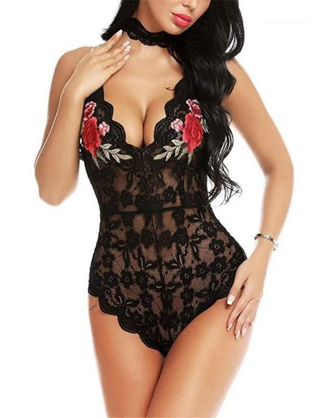 pyjamas womens underwear women embroidery lace bustiers hollow out choker deep v neck romper, Black;white
pyjamas womens underwear women embroidery lace bustiers hollow out choker deep v neck romper, Black;white