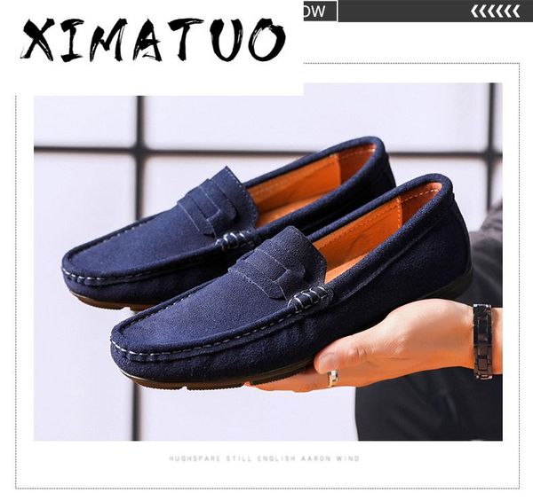 brand men loafers men's casual shoes suede leather moccasins breathable slip on boat shoes chaussures hommes, Black
brand men loafers men's casual shoes suede leather moccasins breathable slip on boat shoes chaussures hommes, Black