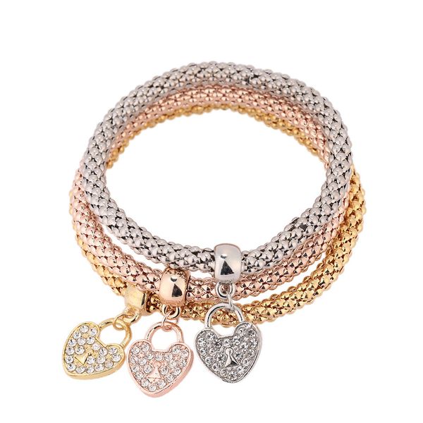 3pcs/set heart butterfly circle key pendants charm bracelets bangles rhinestone bracelets for women fashion jewelry, Golden;silver
3pcs/set heart butterfly circle key pendants charm bracelets bangles rhinestone bracelets for women fashion jewelry, Golden;silver