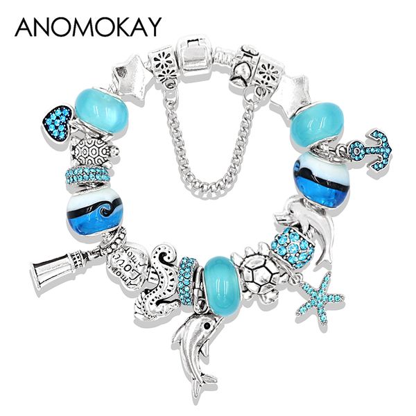 charm bracelets blue ocean dolphin tortoise animal & bangles fashion murano bead bracelet jewelry pulseras for women child gift, Golden;silver
charm bracelets blue ocean dolphin tortoise animal & bangles fashion murano bead bracelet jewelry pulseras for women child gift, Golden;silver