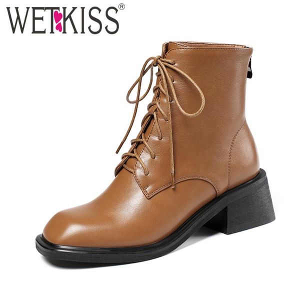 wetkiss 2020 new arrival ankle boots chunky heels short booties square toe women lace up autumn winter shoes big size 34-43, Black
wetkiss 2020 new arrival ankle boots chunky heels short booties square toe women lace up autumn winter shoes big size 34-43, Black