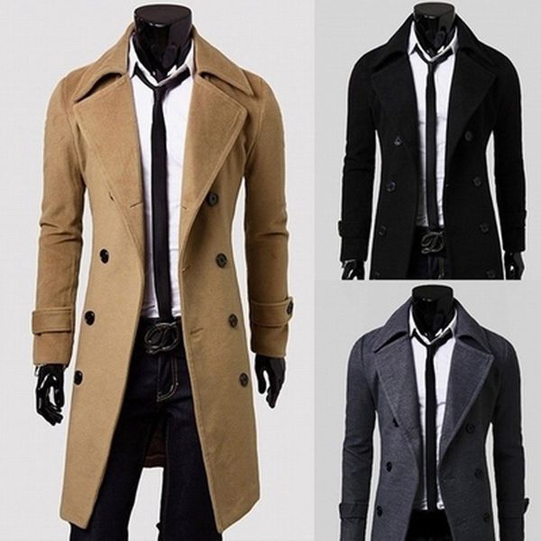 Long Slim Men Wool Trench Coat Double-breasted Lapel Windbreaker Male Fashion Autumn Winter Coat Long Design Trench Male
Long Slim Men Wool Trench Coat Double-breasted Lapel Windbreaker Male Fashion Autumn Winter Coat Long Design Trench Male