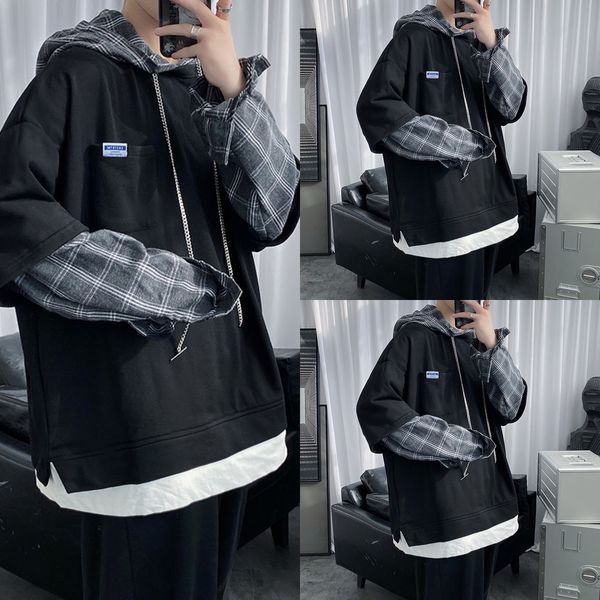 autumn fake two-piece hooded sweater men's ins all-match long-sleeved trendy brand loose bf korean style coat sweater coattrendy coat h, Black
autumn fake two-piece hooded sweater men's ins all-match long-sleeved trendy brand loose bf korean style coat sweater coattrendy coat h, Black
