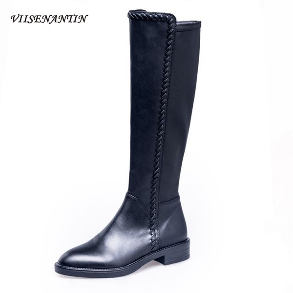 boots autumn winter korean version high round toe flat knight knee length leather mid-length women's plus velvet, Black
boots autumn winter korean version high round toe flat knight knee length leather mid-length women's plus velvet, Black