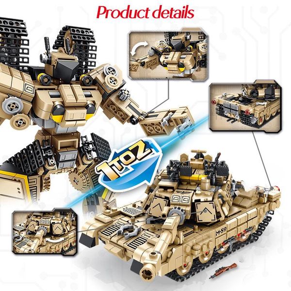 810pcs deformation for tank boys main bricks tank kids abrams battle blocks robot ww2 toys tiger heavy m1a2 building piptg ly_bags
810pcs deformation for tank boys main bricks tank kids abrams battle blocks robot ww2 toys tiger heavy m1a2 building piptg ly_bags
