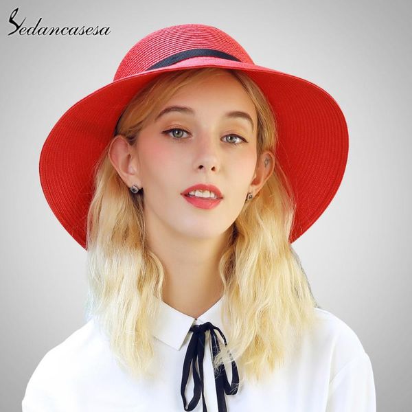 wide brim hats sedancasesa 2021 fashion straw hat female summer leisure outdoors sun with sample bow girls sw105164, Blue;gray
wide brim hats sedancasesa 2021 fashion straw hat female summer leisure outdoors sun with sample bow girls sw105164, Blue;gray