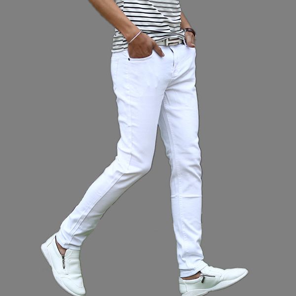 men's jeans high stree style casual quality slim fit trousers elastic men fashion hip hop classic denim skinny white, Blue
men's jeans high stree style casual quality slim fit trousers elastic men fashion hip hop classic denim skinny white, Blue