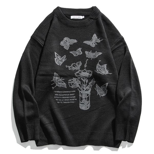 mens butterfly print knitted sweaters streetwear 2020 winter hiphop casual vintage loose couple pullovers sweater, White;black
mens butterfly print knitted sweaters streetwear 2020 winter hiphop casual vintage loose couple pullovers sweater, White;black