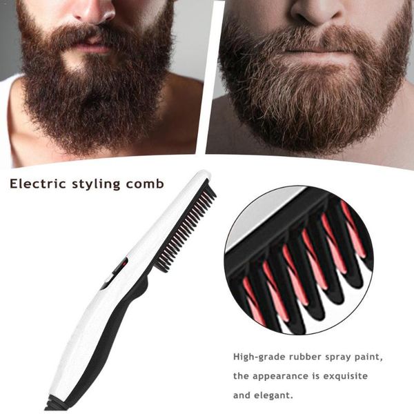 hair brushes multifunctional styling comb beard straightener styler electric straightening curling brush for men women, Silver
hair brushes multifunctional styling comb beard straightener styler electric straightening curling brush for men women, Silver