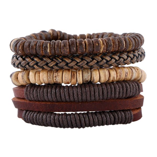 2020 men punk jewelry 4pcs/set genuine leather bracelet men's wood beads bracelets wrap wristband charm bracelet homme, Golden;silver
2020 men punk jewelry 4pcs/set genuine leather bracelet men's wood beads bracelets wrap wristband charm bracelet homme, Golden;silver