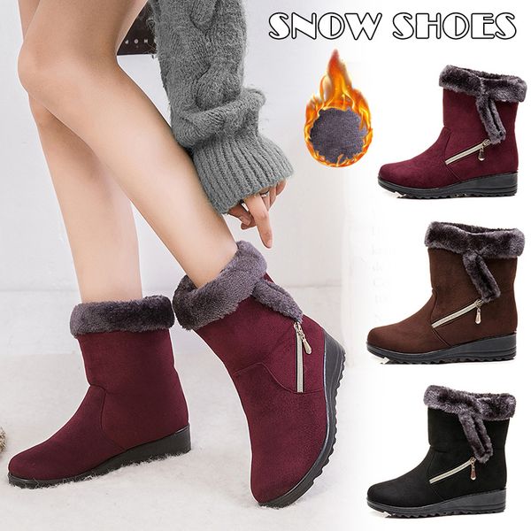 1 pair women lady snow boots warm shoes thicken anti-slip for outdoor winter new, Black
1 pair women lady snow boots warm shoes thicken anti-slip for outdoor winter new, Black