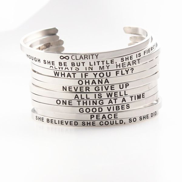 bangle stainless steel engraved mantra bracelet inspiration messages plain cuff love 4mm bar for women, Black
bangle stainless steel engraved mantra bracelet inspiration messages plain cuff love 4mm bar for women, Black
