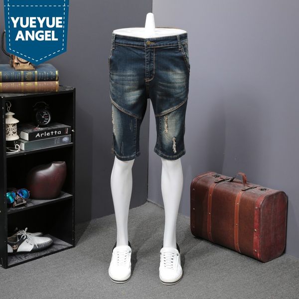 men's jeans summer vintage splice knee-length shorts men hole ripped casual biker denim fashion slim zipper thin pants dark blue
men's jeans summer vintage splice knee-length shorts men hole ripped casual biker denim fashion slim zipper thin pants dark blue