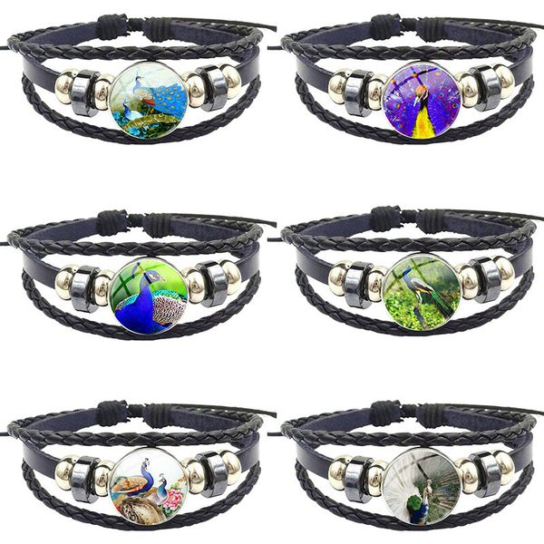 glass cabochon jewelry with statement black leather bracelet bangle for women girls 2020 peacock, Golden;silver
glass cabochon jewelry with statement black leather bracelet bangle for women girls 2020 peacock, Golden;silver