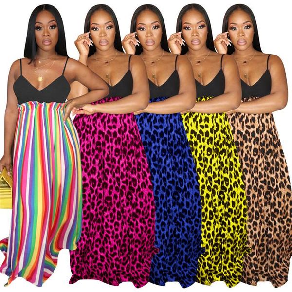 Leopard Printed Womens Rainbow Dresses Oversize V Neck Spaghetti Strap Sexy Ladies Plus Size Dresses Sleeveless Female Clothing
Leopard Printed Womens Rainbow Dresses Oversize V Neck Spaghetti Strap Sexy Ladies Plus Size Dresses Sleeveless Female Clothing