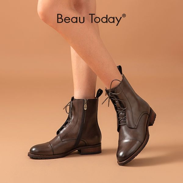 boots beautoday ankle women cow leather retro round toe lace-up closure fashion ladies shoes autumn footwear handmade 03680, Black
boots beautoday ankle women cow leather retro round toe lace-up closure fashion ladies shoes autumn footwear handmade 03680, Black