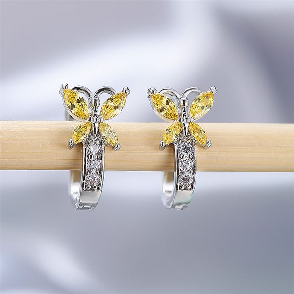 hoop & huggie cute female yellow butterfly crystal earrings kawaii animal small for women rose gold color wedding, Golden;silver
hoop & huggie cute female yellow butterfly crystal earrings kawaii animal small for women rose gold color wedding, Golden;silver